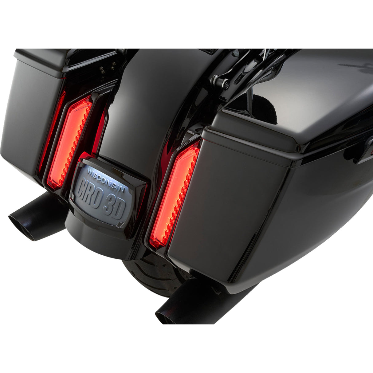 Ciro Filler Panel Tail Lights Smoke Lens Black - 42051 For Harley Touring 2023-2026