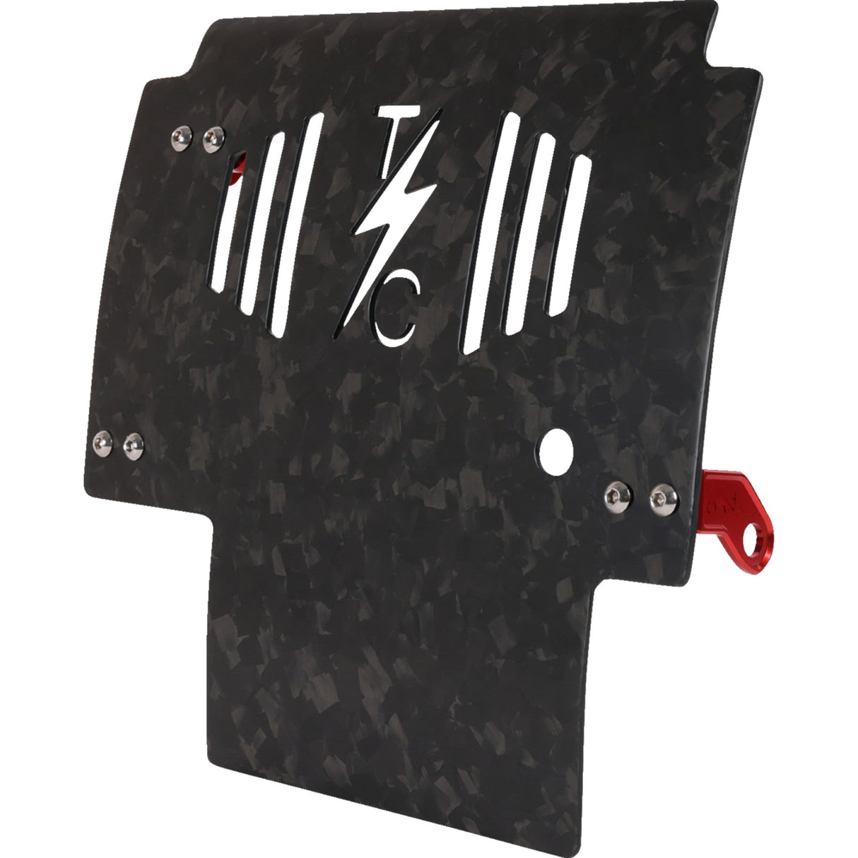 THRASHIN SUPPLY CO. 0506-2533 TSC-3035-2 Forged Carbon Fiber Skid Plate Skid Plate - Carbon Fiber/Forged - With Red Brackets - FLHX/FLTRX