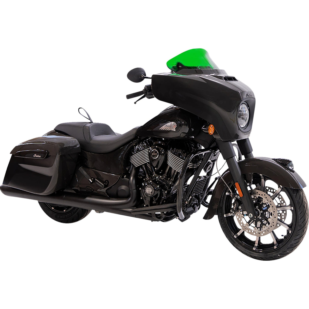 Klock Werks Kolor Flare® Windshield 10" Green - KWW-04-0639 For Indian 2014-2026