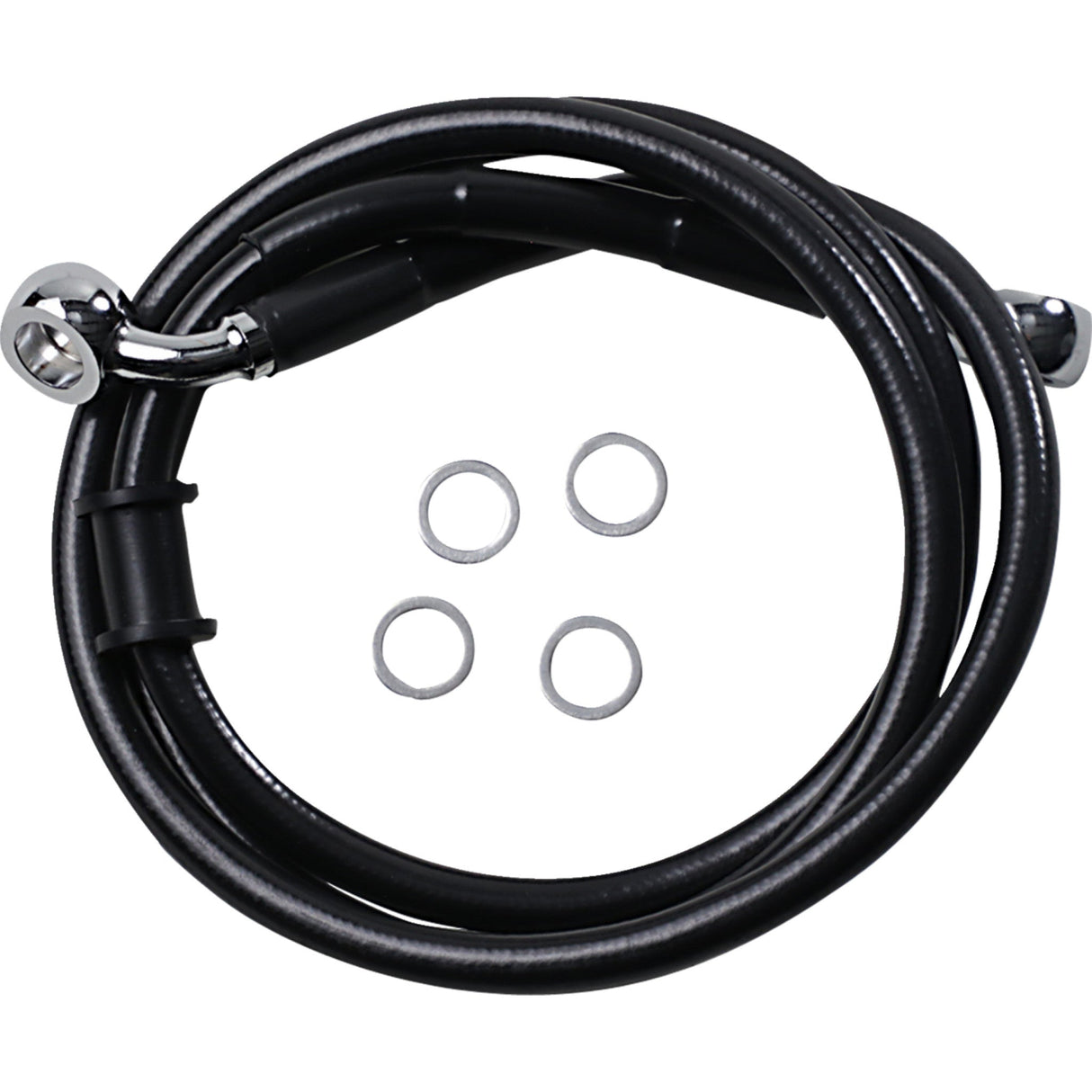 Drag Specialties Stainless Steel Brake Line Kit Front (Upper) Black For Harley Sportster 2018-2020