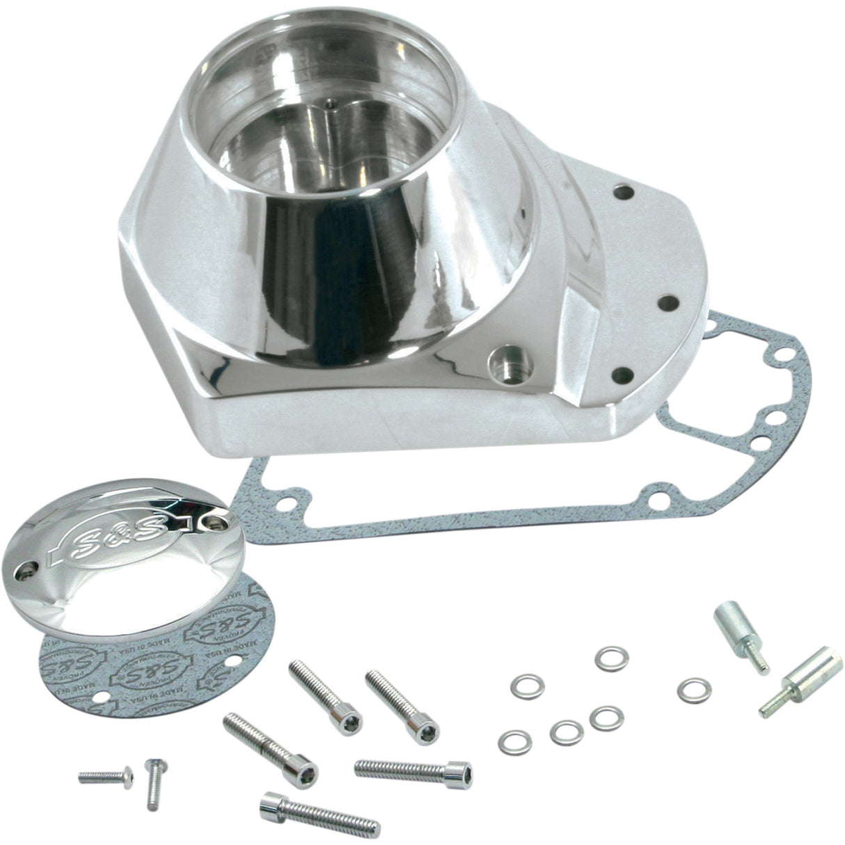 S&S Cycle Billet Cam Cover Kit Chrome Big Twin - 106-4211 For Harley Motorcycles 1973-1992