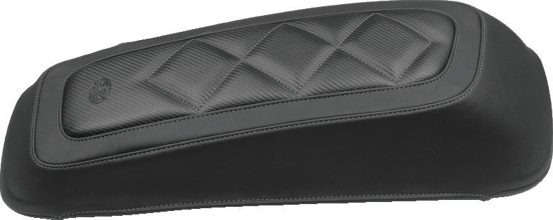 Mustang Motorcycle Mustang FL Touring Saddlebag Lid Covers Diamond Stitch Black - 77643 For Harley Touring 2014-2021