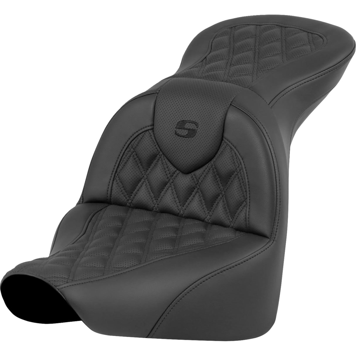 Saddlemen RoadSofa™ Seat Lattice Stitch Without Driver Backrest Flfb Fxbr - 818-27-182 For Harley Softail 2018-2026