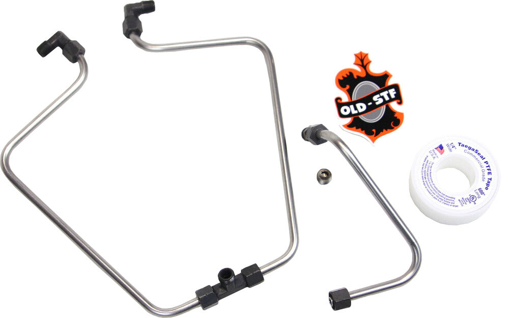 Old Stf 880-2109 STFS66BK STAINLESS/BLACK ROCKER BOX SPLIT OIL LINE
