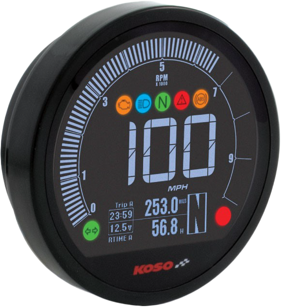 Koso North America DL-04HD Multifunction Meter ` - BA077400 For Harley Dyna 2004-2014