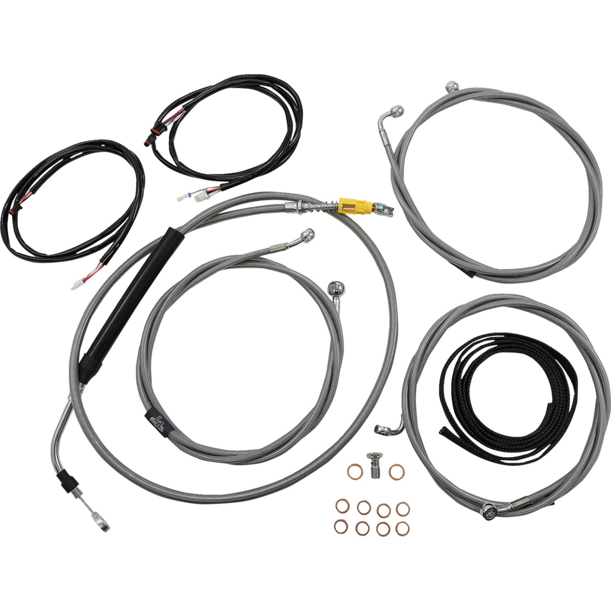 LA Choppers Complete Plug-And-Play Cable Kit 18" 20" Handlebars ABS Stainless - LA-8056KT3-19 For Harley Touring 2021-2022