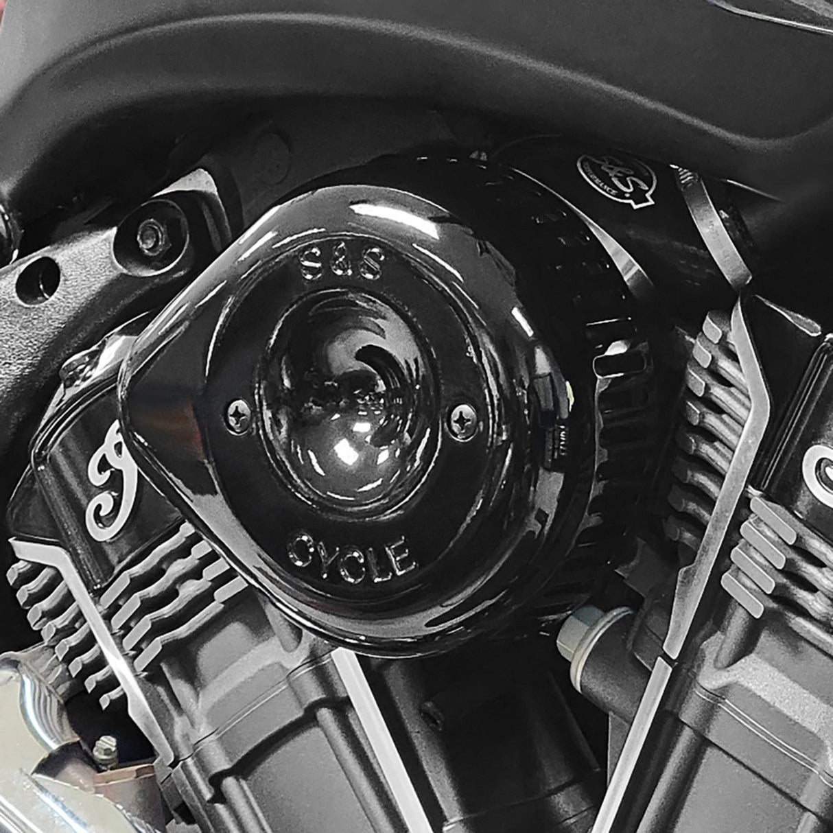 S&S CYCLE 1010-3407 170-0777 Stealth Air Cleaner Kit with Cover black - indian