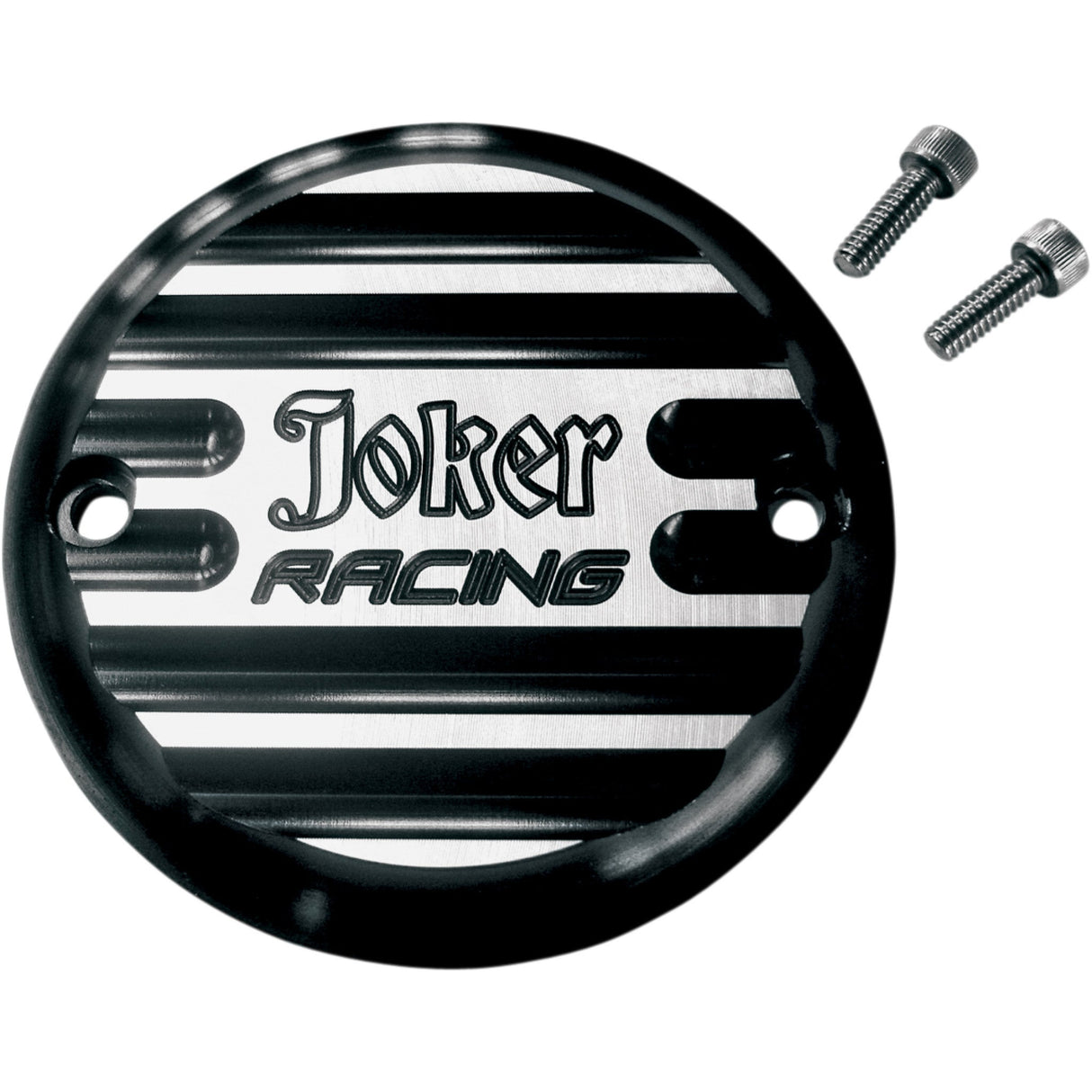 Joker Machine Points Cover Finned Joker Racing 2 Hole Black Anodized - 02-98JFB For Harley 1970-1994