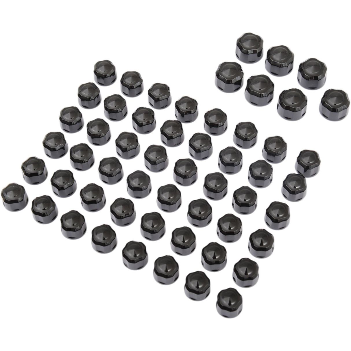 Ciro Engine Bolt Cover Caps Crown Diamond-Cut Black Twin Cam - 70025 For Harley Motorcycles 1984-2026