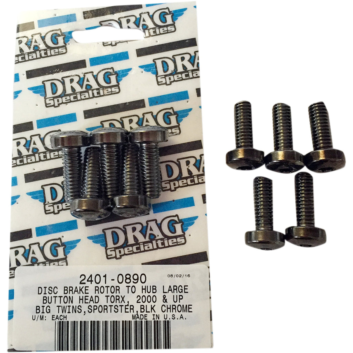 Drag Specialties Disc Brake Hub Mounting Kit Rotor to Hub Front Black For Harley Motorcycles 1986-2021