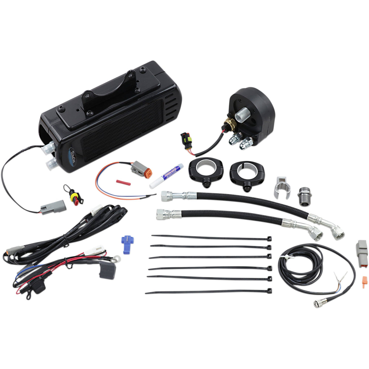 Ultracool 3.0 Side Mount Oil Cooler With Fan Kit Side Mount Oil Cooler Kit Gloss Black Touring - SMT-2G For Harley Touring 2009-2016