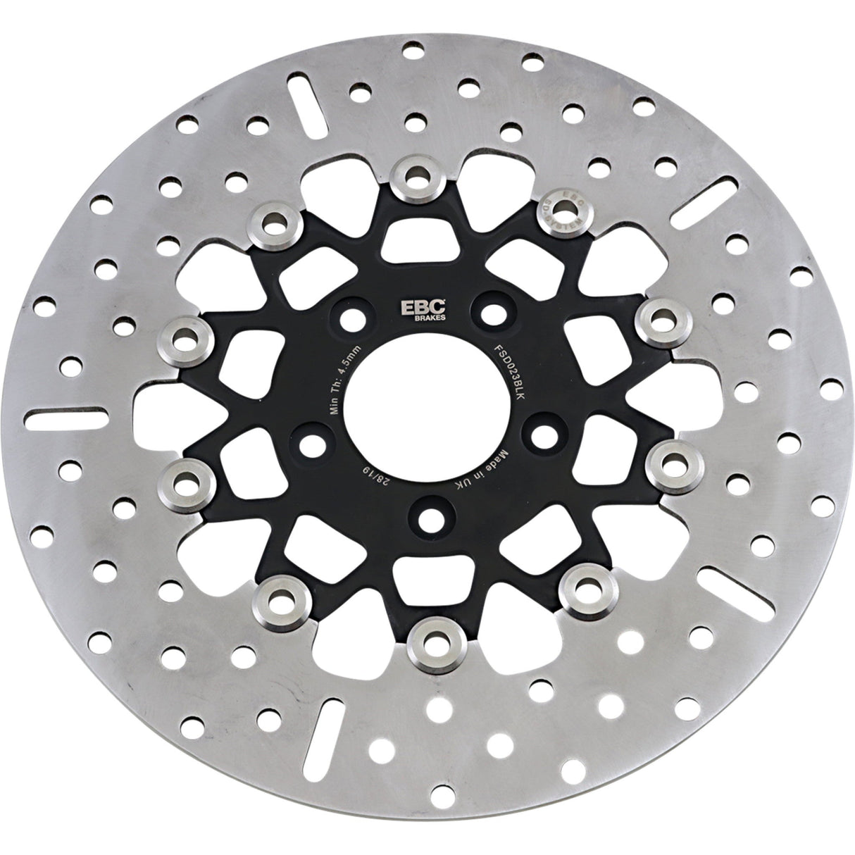 EBC 1710-3082 FSD023BLK FSD Series Stainless Steel Front Brake Rotor for Big Twins Brake Rotor - Black Carrier