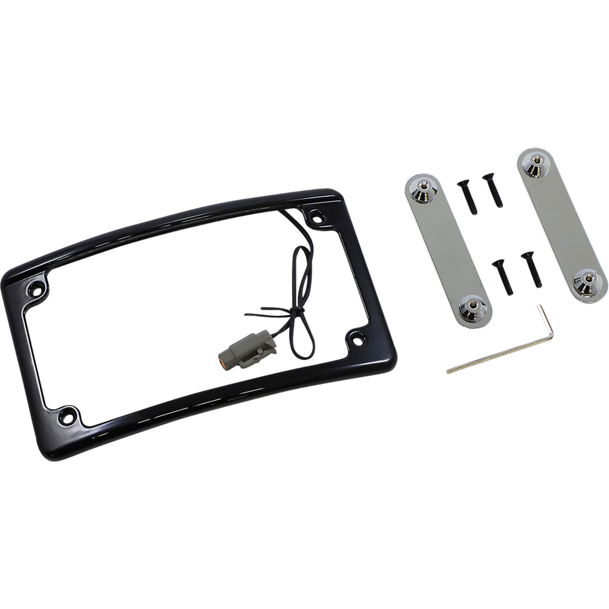 Custom Dynamics Radius LED License Plate Frame For CVO™ LED Black - LPF-RAD-CVO-B For Harley Touring 2014-2022