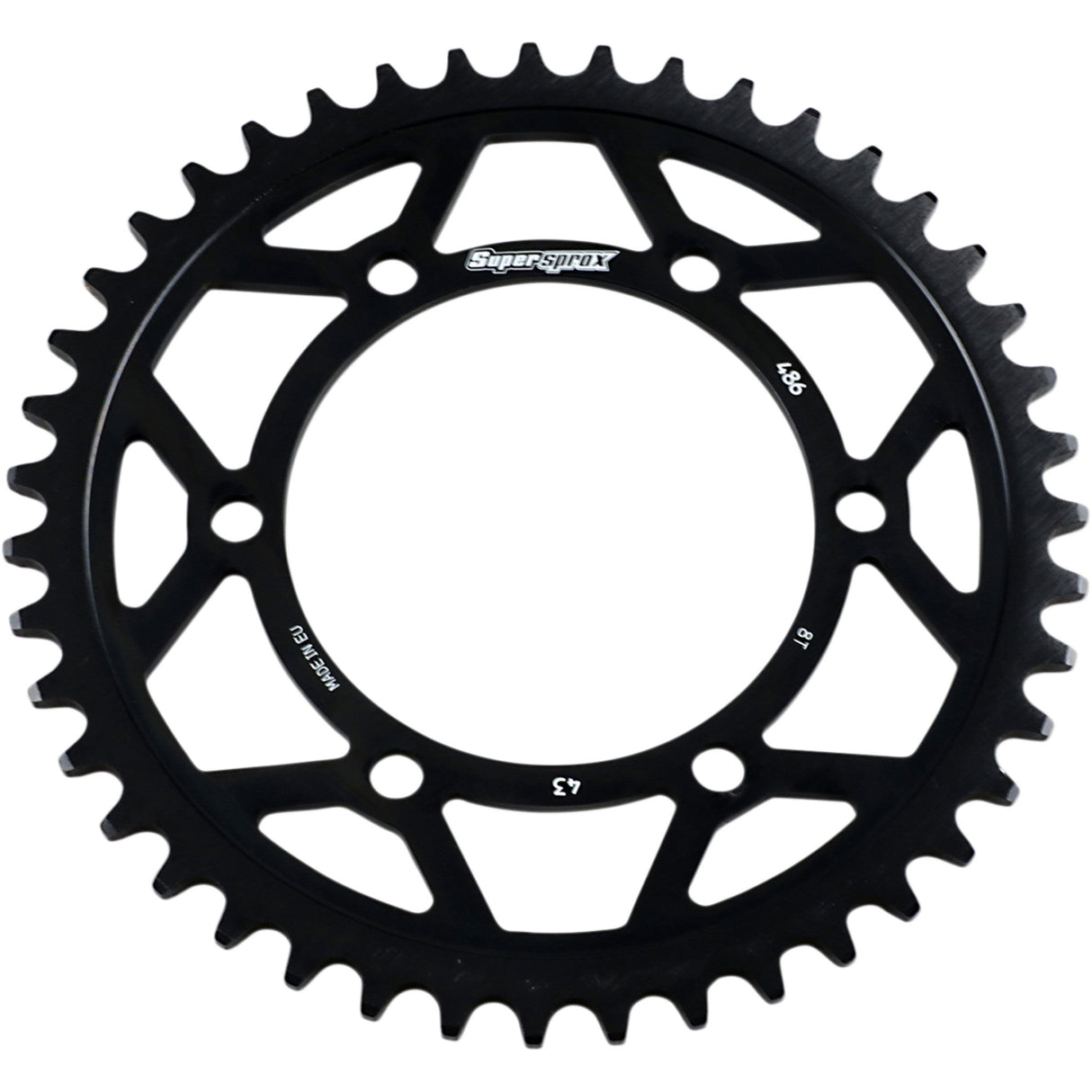 Supersprox Edge Rear Sprocket Black 43 Tooth - RFA-486-43-BLK For Yamaha Motorcycles 1998-2022 | Honda ATVs 1990-1997
