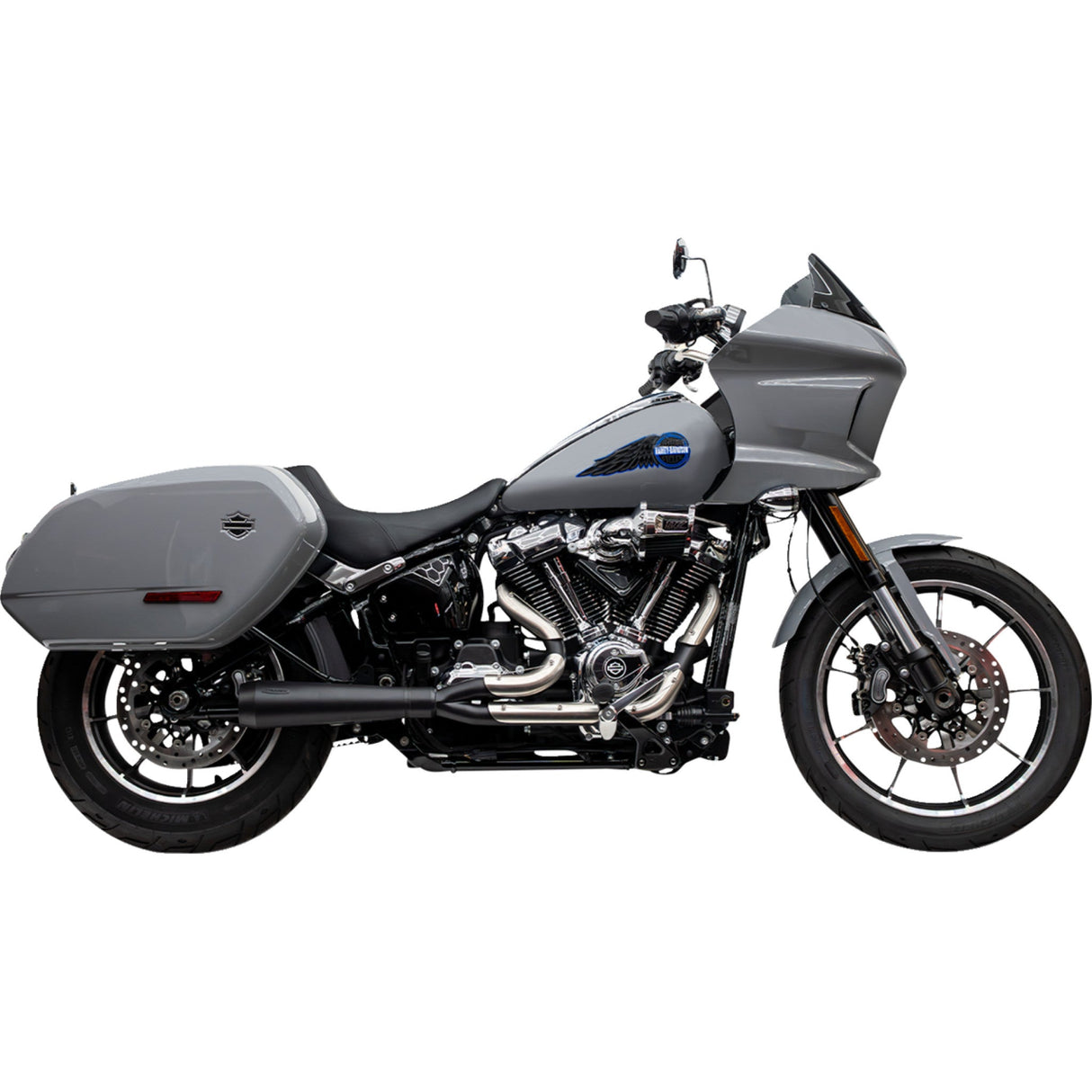 Trask 2-Into-1 Assault Exhaust System Black Softail M8 - TM-5054BK For Harley Softail 2025