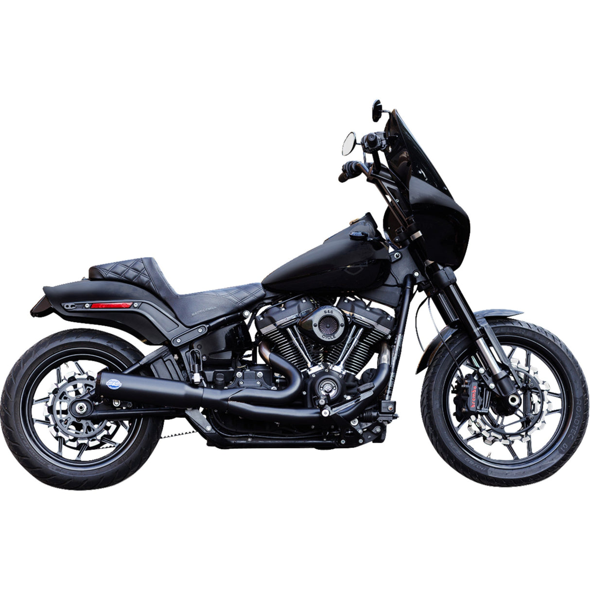 S&S CYCLE 1800-2685 550-1106 2-into-1 Qualifier Exhaust System - Race Only - Guardian Black