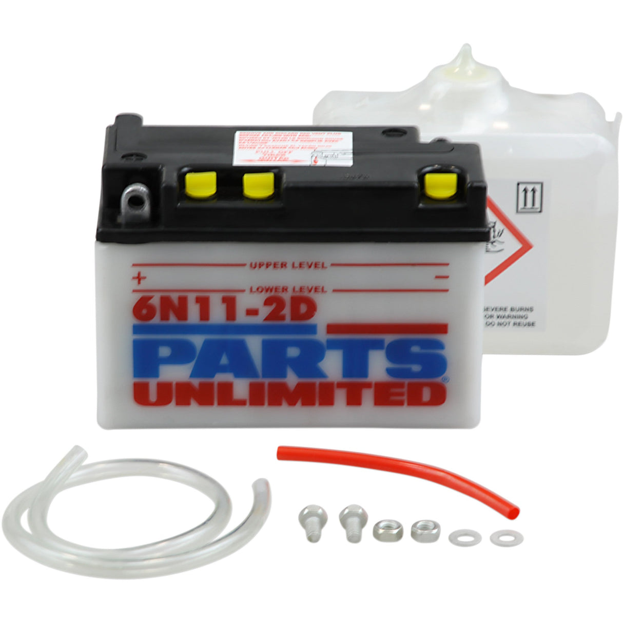 Parts Unlimited Conventional Battery Kit 6N11-2D For Honda ATV/UTV Models 1980-1981 | Yamaha Riva 80 1983-1987
