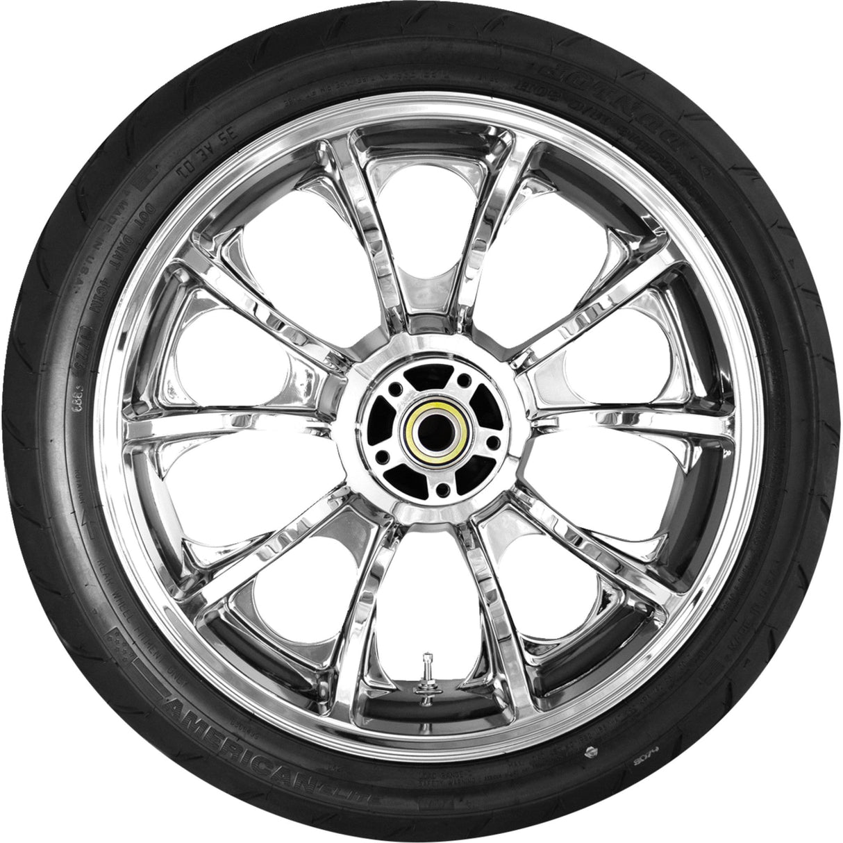 COASTAL MOTO 0336-0050 PKG2-LAR185CH-ABST Rear Largo Wheel/Tire Combination Largo Rear Wheel - Chrome (18") | Dunlop AE2 Tire (180/55B18)