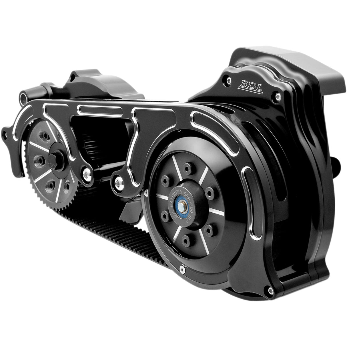 Belt Drives LTD. 2" Open Belt Drive Kit With 2-Piece Motor Plate 2" Black - EV2PH-B17-B For Harley Touring 2017-2022