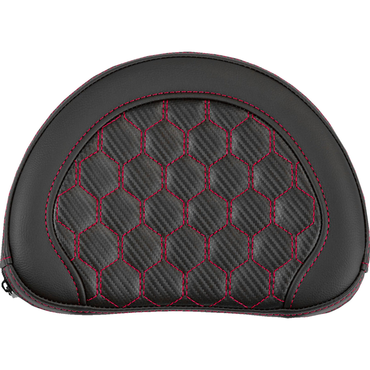 SADDLEMEN 0822-0667 051319004 Contoured Sissy Bar Pad honeycomb - red stitch