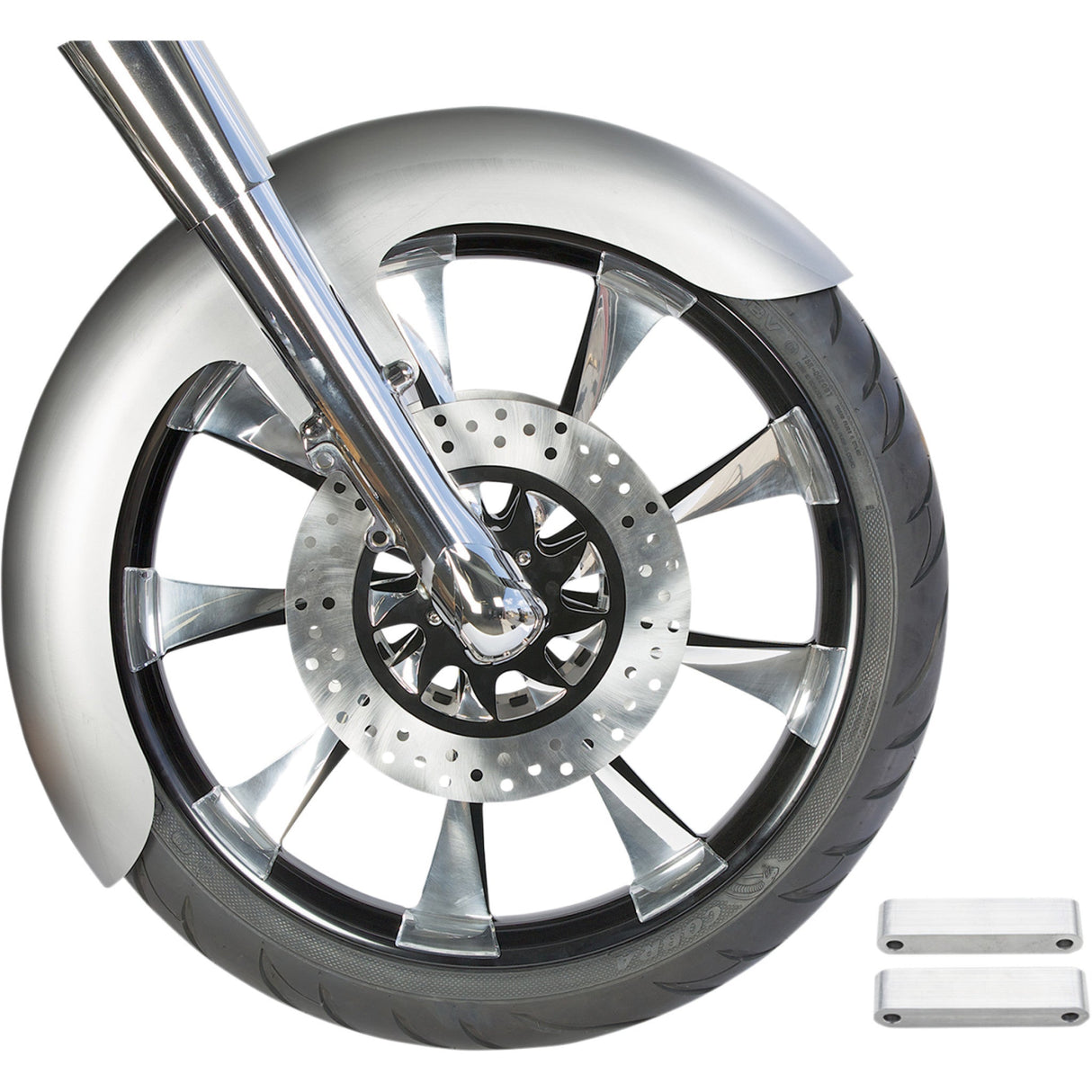 RUSS WERNIMONT DESIGNS 1401-0498 RWD-50134 Custom Dresser Front Fender - Custom Dresser Front Fender for 21" Wheel - Steel - OCF Style - 5.5" W x 45" L