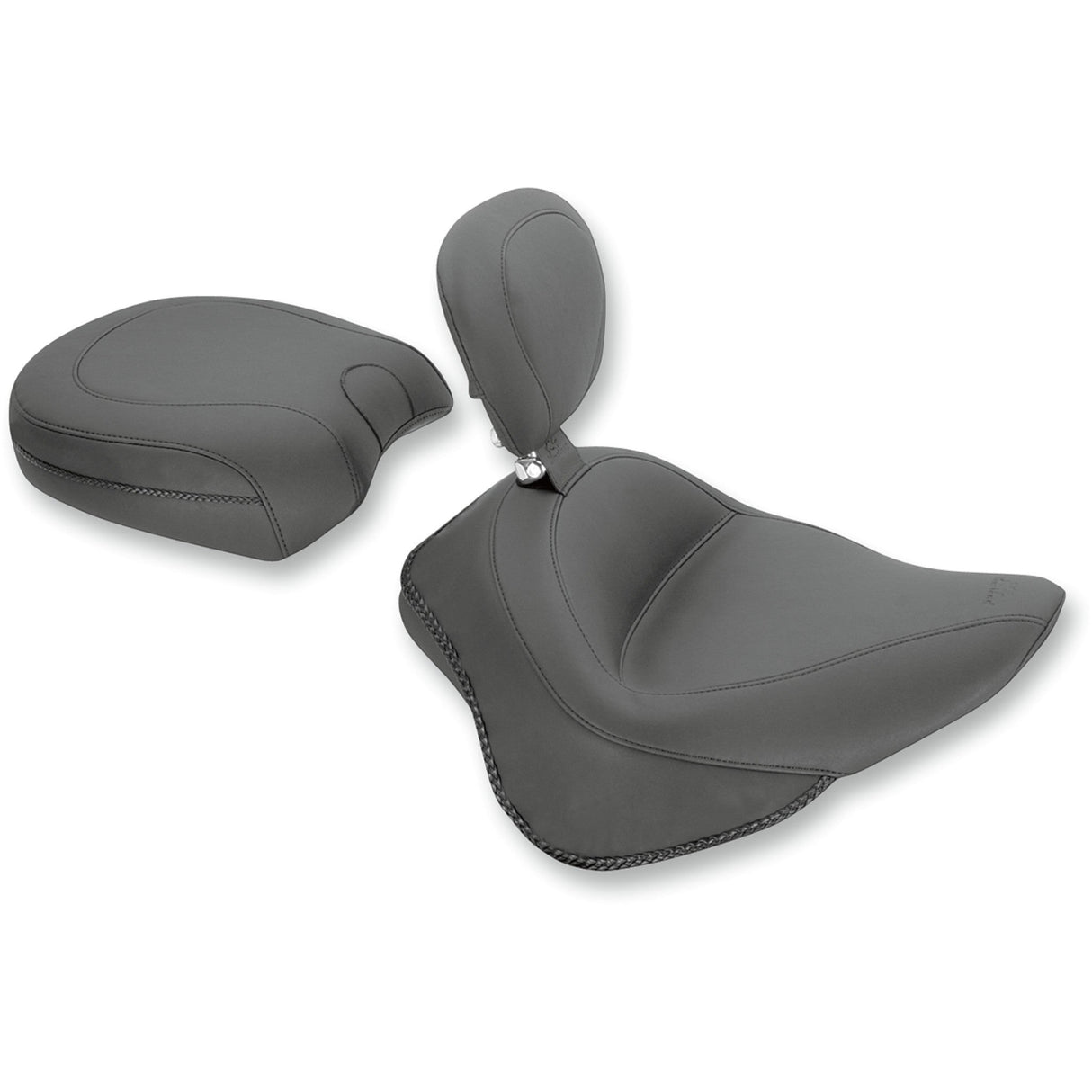 Mustang Wide Solo Seat With Removable Backrest With Backrest Vintage Black Smooth FL FX - 79742 For Harley Blackline / Softail Slim 2011-2017