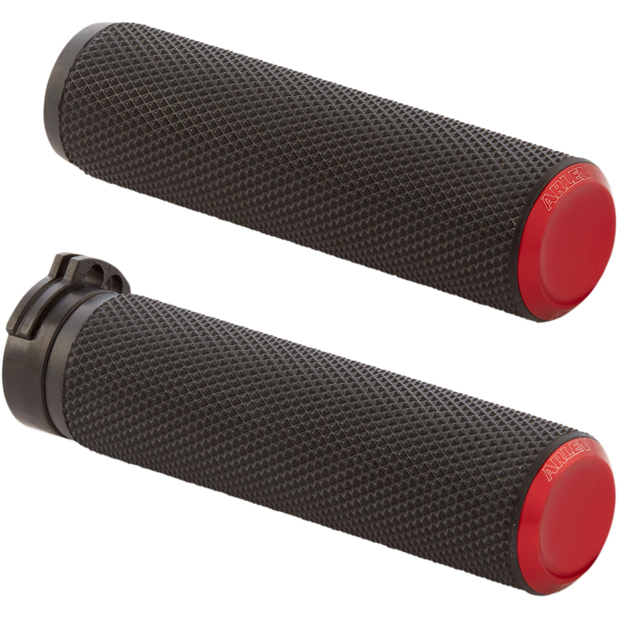 Arlen Ness Knurled Grips Cable Red - 07-336 For Harley Motorcycles 1986-2022