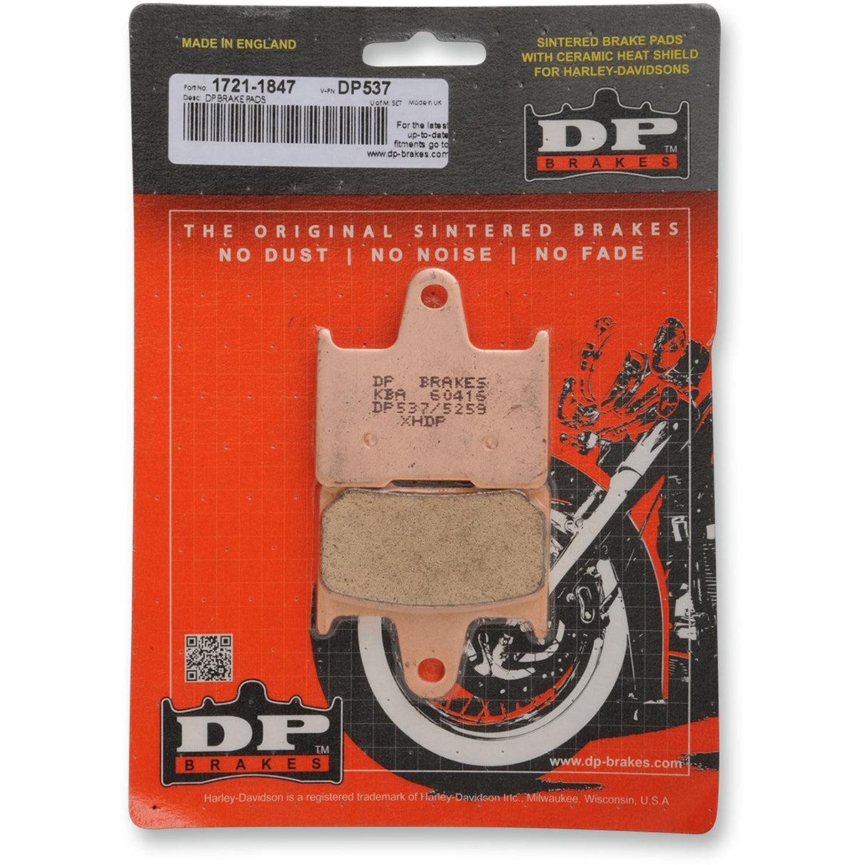 DP Brakes Sintered Metal Harley Buell Brake Pads - DP537 For Harley Sportster 2014-2022
