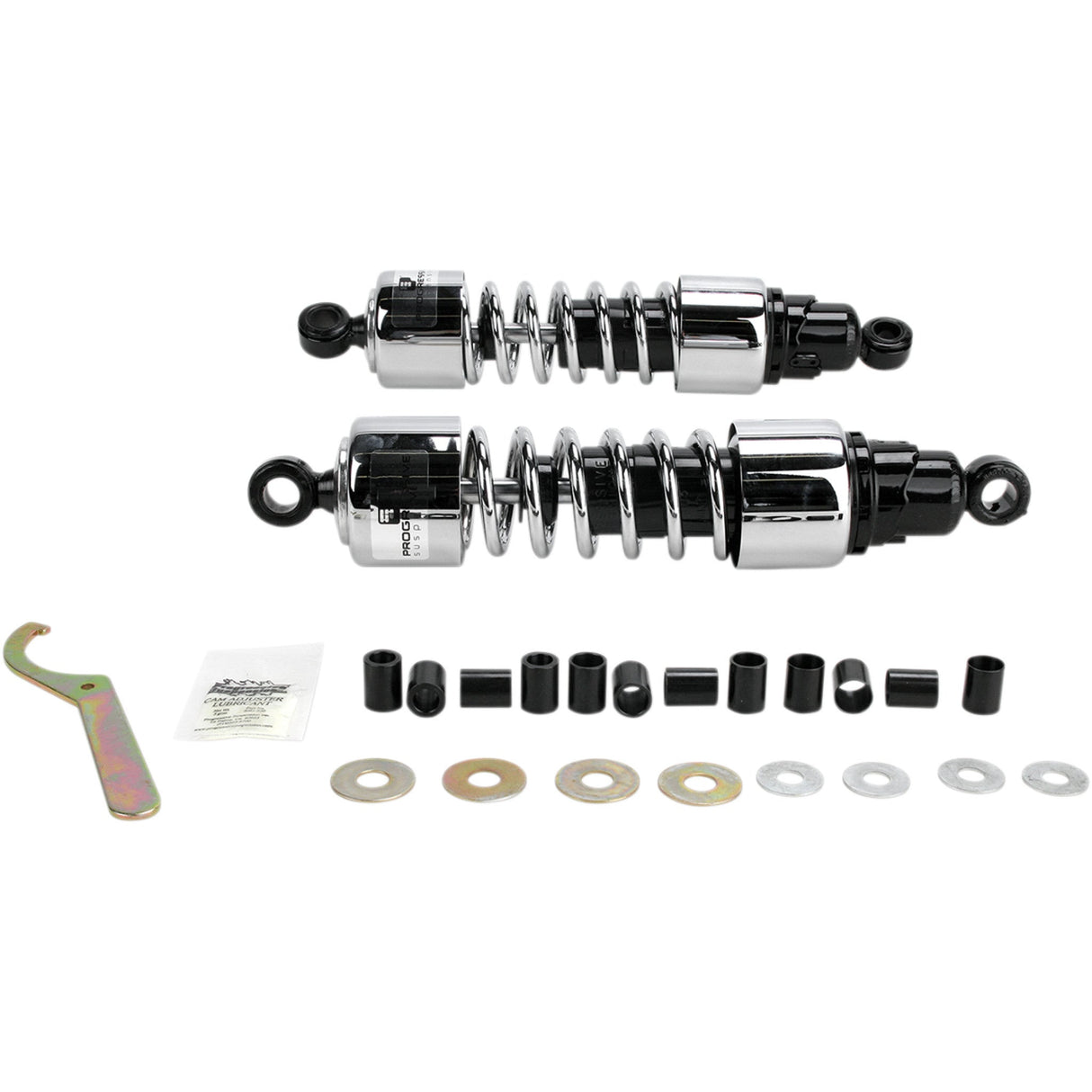 PROGRESSIVE SUSPENSION PS4211C 412-4211C 412 Series Cruiser Shocks — Standard/Heavy Duty Shocks - 412 Cruiser Series - Chrome - 13" - Standard/Heavy Duty