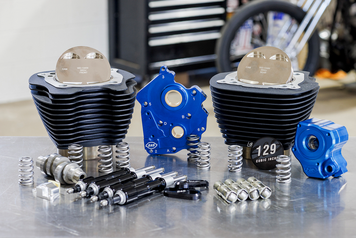 129" Power Package Engine Performance Kit - Chain Drive - Oil Cooled - Non-Highlighted Fins - M8 - 0904-0106