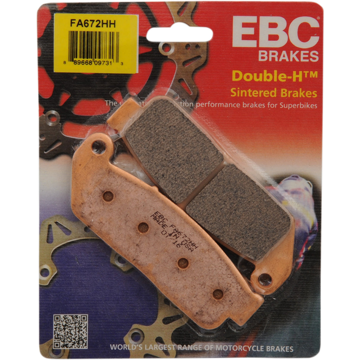 EBC Sintered Metal Indian Victory Brake Pads - FA672HH For Indian Scout 2015-2016