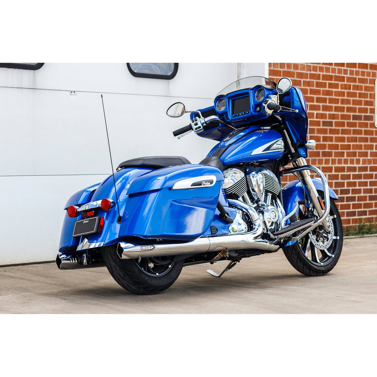 S&S Cycle 4" Broadhead Slip-On Mufflers Fishtail Chrome - 550-1077 For Indian 2014-2022