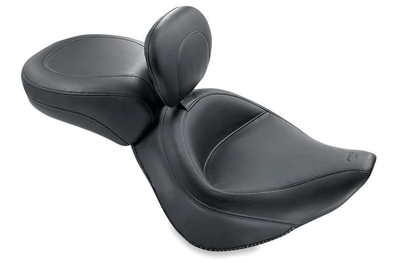 Mustang Motorcycle Mustang Standard Rear Tire Wide Touring Recessed Passenger Seat Black - 79488 For Harley Softail 2000-2015