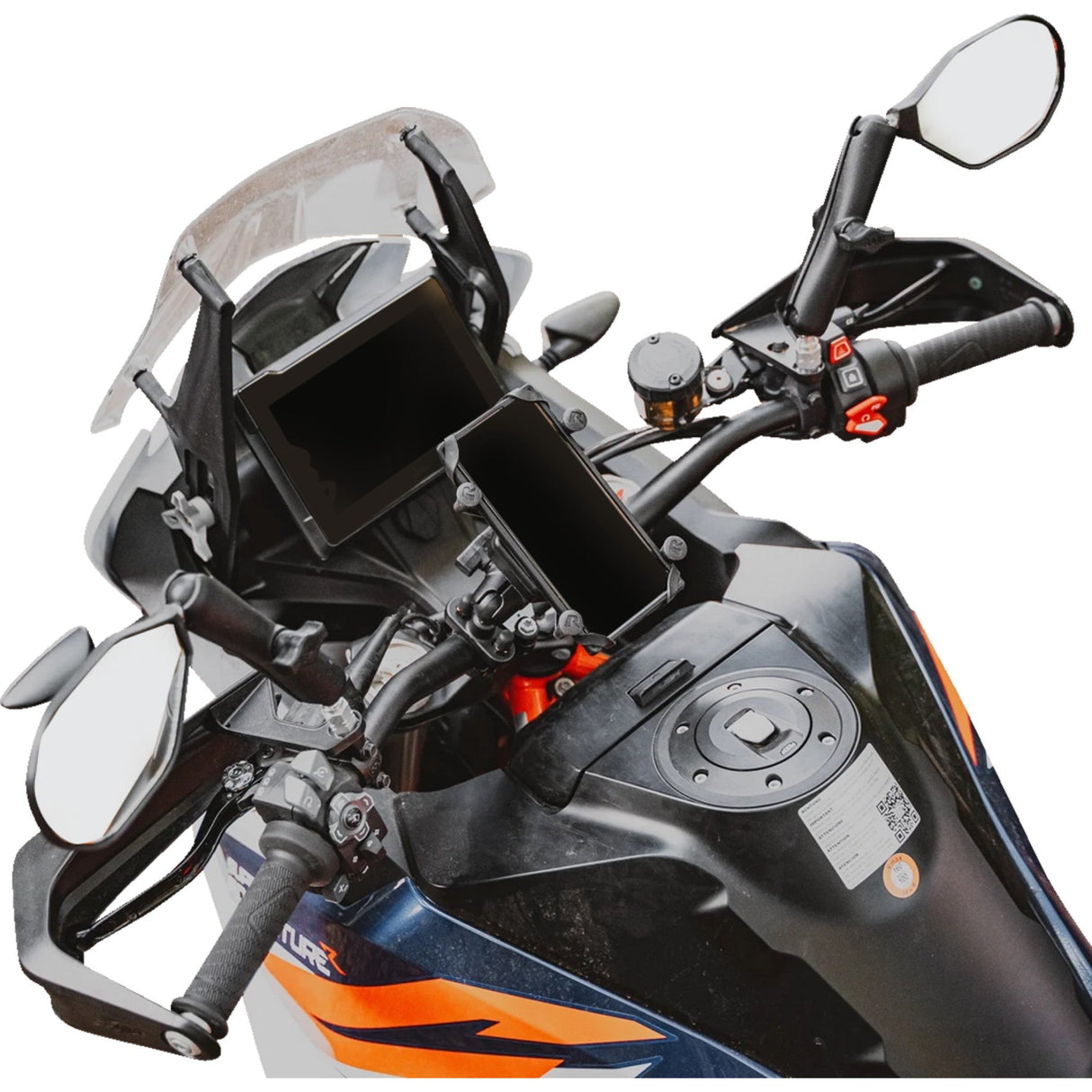RAM MOUNTS 0640-1722 RAM-B-465RL Tough-Mirror™ Left/Right Mirrors with Ball Tough-Mirror™ - Side View - Oval - Black - Left/Right with Ball