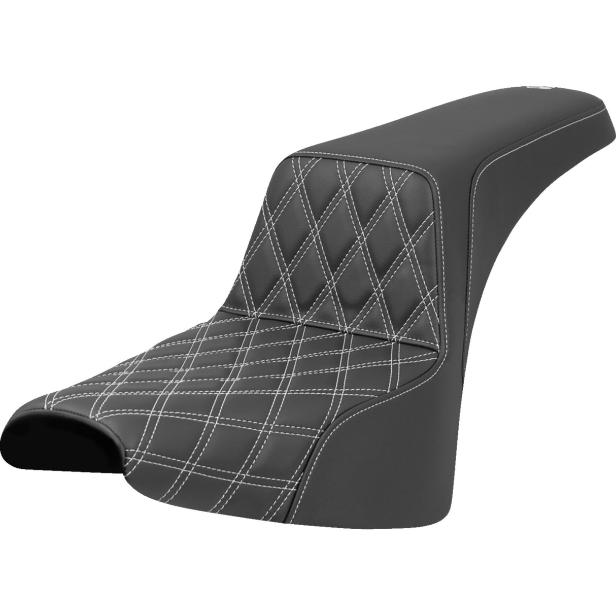 Saddlemen Lattice Stitch Step-Up Seat Front White Stitch - 818-30-17206 For Harley Softail 2018-2023