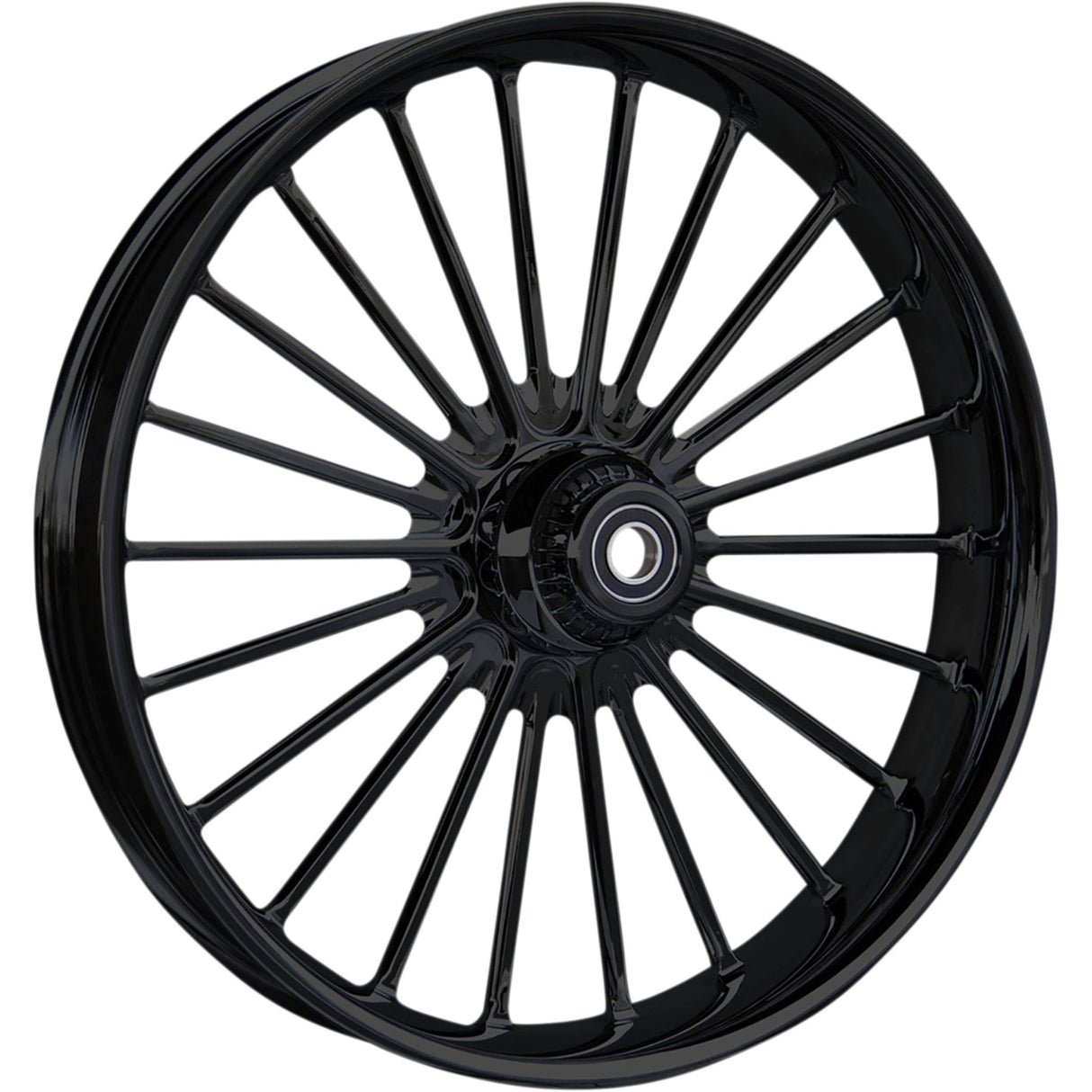 RC Components One-Piece Forged Illusion Wheel Illusion Front Dual Disc With ABS Black 21x3.5 - 0321350-126B1 For Harley Touring 2008-2013