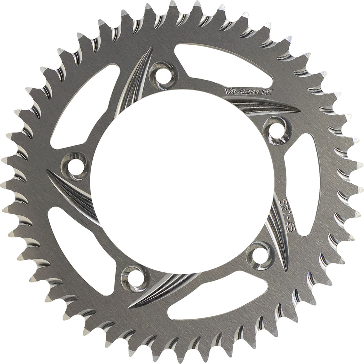 Vortex Aluminum Rear Sprocket Aluminum 45 Tooth Silver - 527-45 For Suzuki Motorcycles 2000-2020 | Triumph Motorcycles 2000-2016