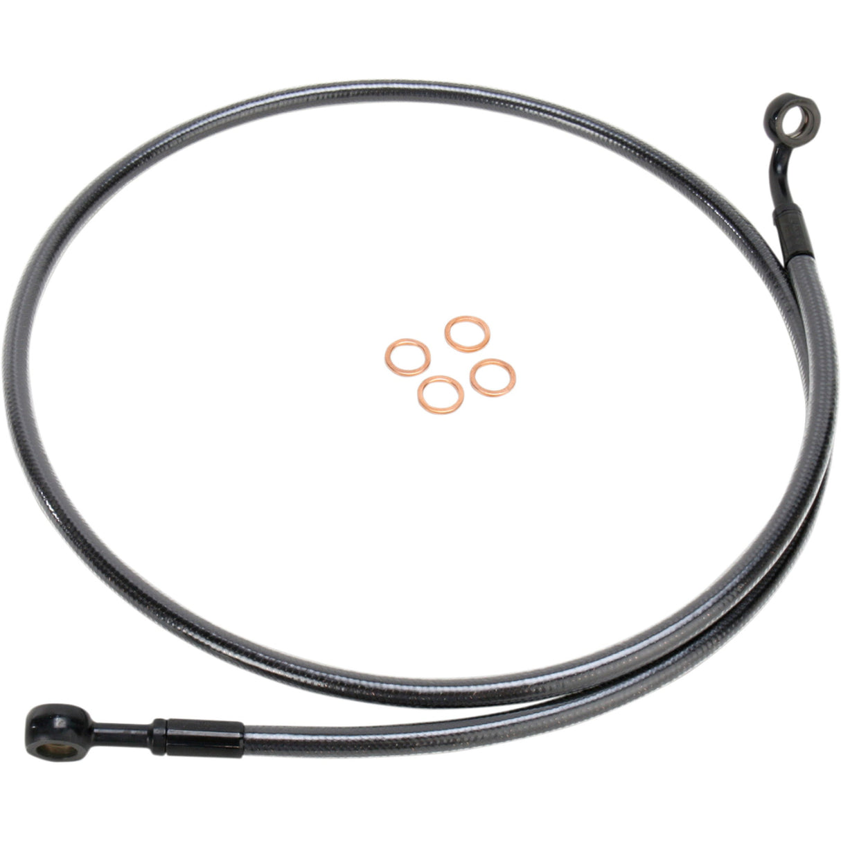 MAGNUM SHIELDING 1741-3444 46742SW E-Z Align Braided Single Disc Front Brake Line - 180/60° - 42" - Black Pearl