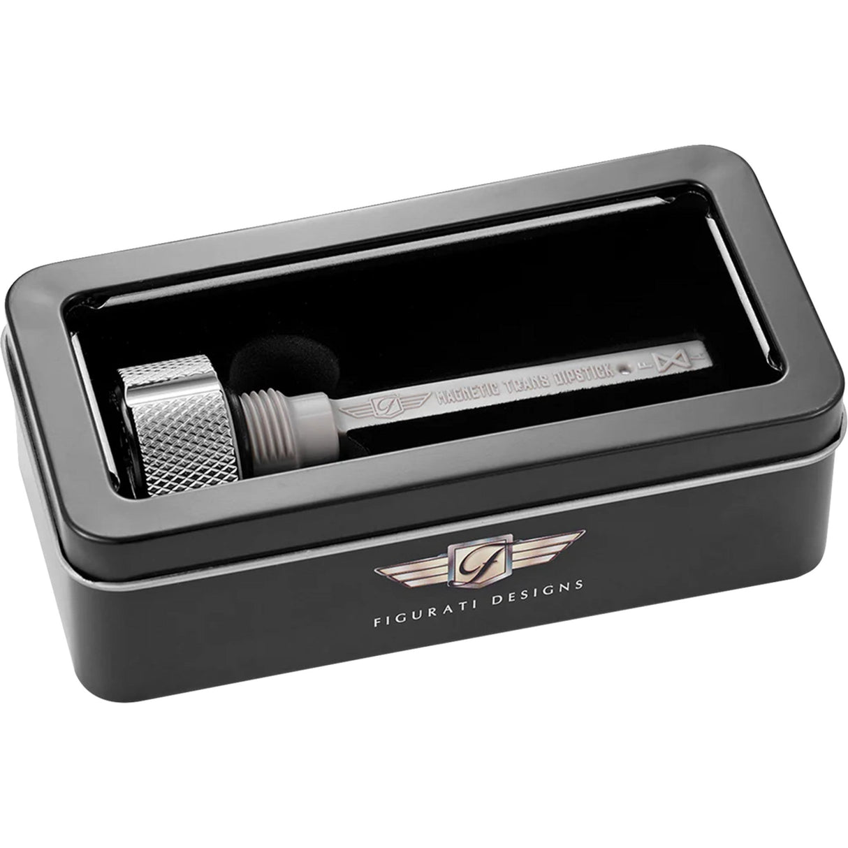 Figurati Designs Magnetic Dipstick Magnetic Knurled Silver M8 - FD01-MAGTD-KN-SS For Harley Motorcycles 2017-2026