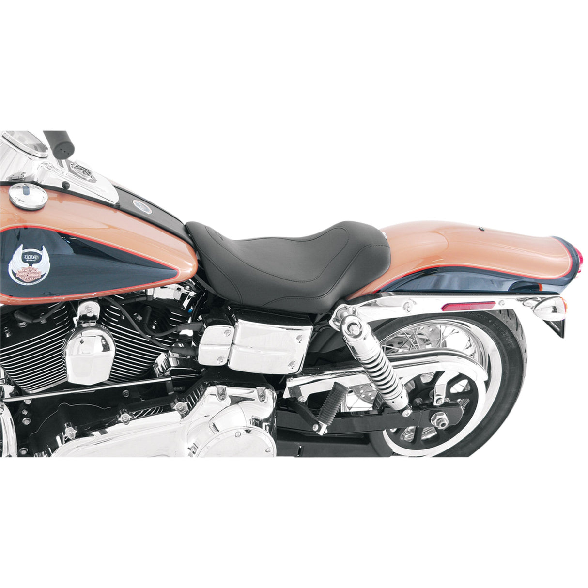 Mustang Tripper™ Synthetic Leather Solo Seat Tuck And Roll Dyna - 76580 For Harley Motorcycles 2006-2017