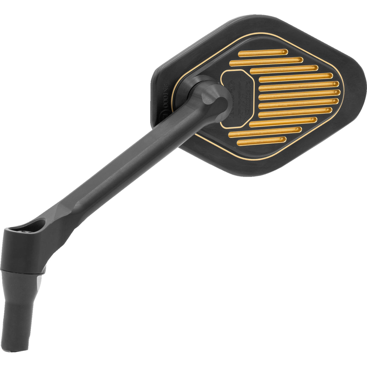 DRAG SPECIALTIES 0640-1866 Short Stem Adjustable Mirror Mirror - Adjustable - Black/Gold - Short Stem - Left