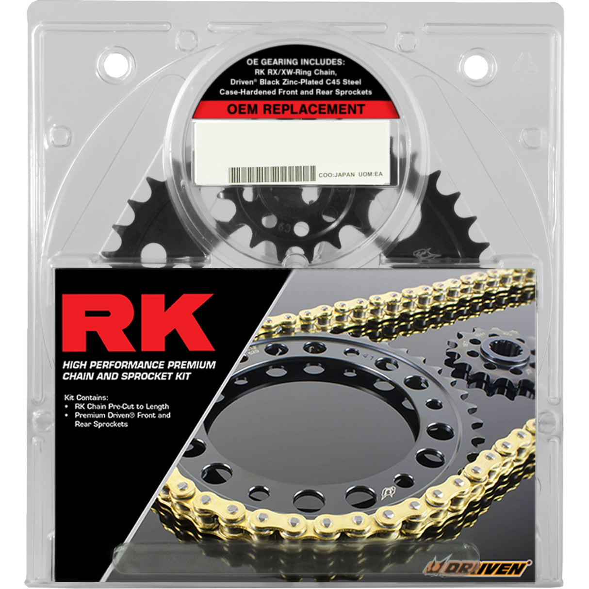 RK 1230-1629 4107-040EX OEM Replacement Chain and Sprocket Kit Chain and Sprocket Kit - OEM Replacement - Natural - Yamaha YZF-R1 '04-'05