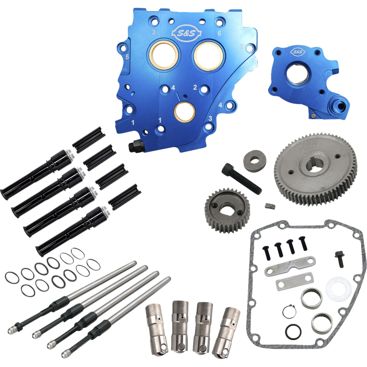 S&S CYCLE 0925-1578 310-1268 Cam Chest Kit without Cams for Gear Drive Twin Cam - Oil Cooled - Black Pushrods - Twin Cam