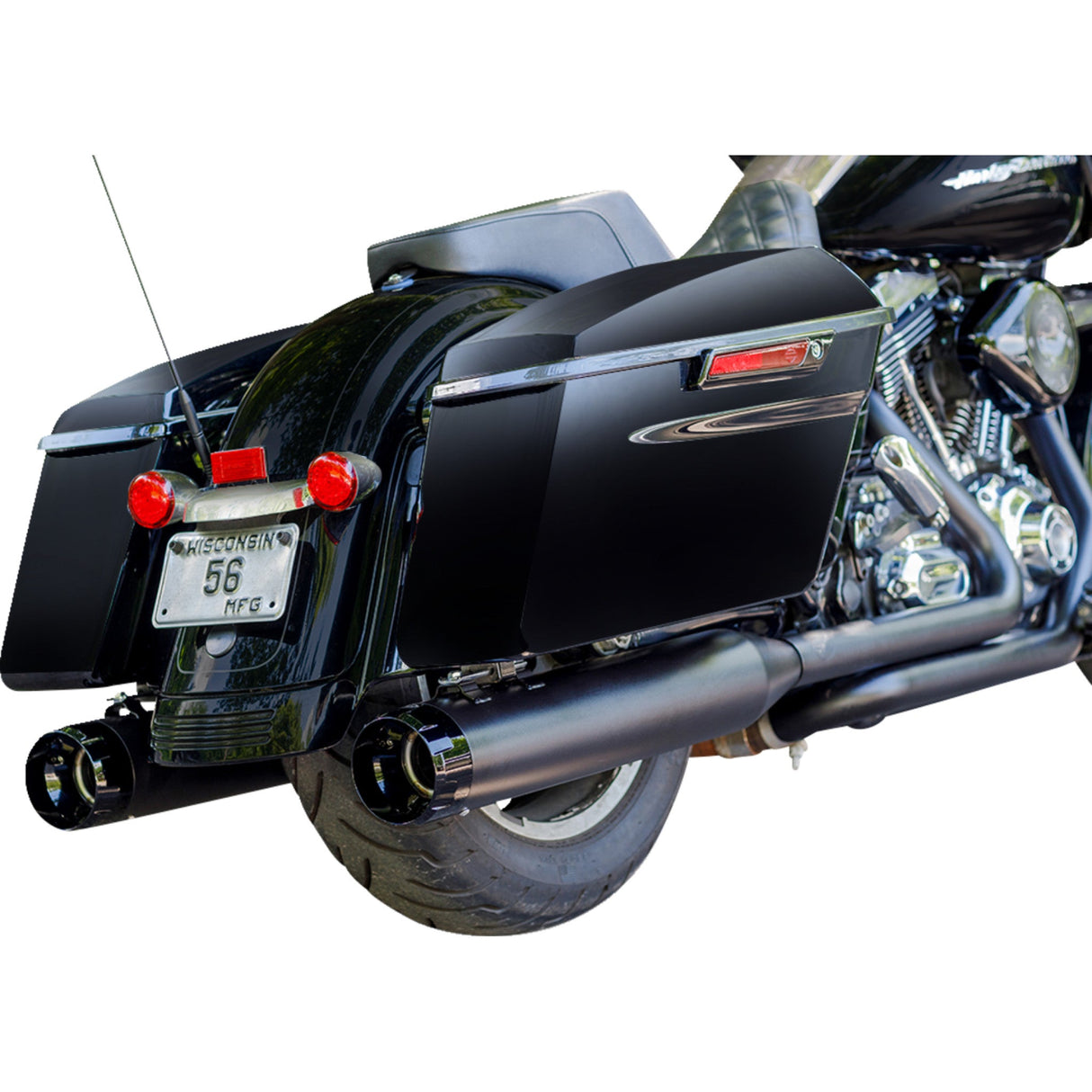 S&S Cycle 4-1/2" MK45 Performance Mufflers Black With Black Thruster - 550-0621 For Harley Touring 1995-2016