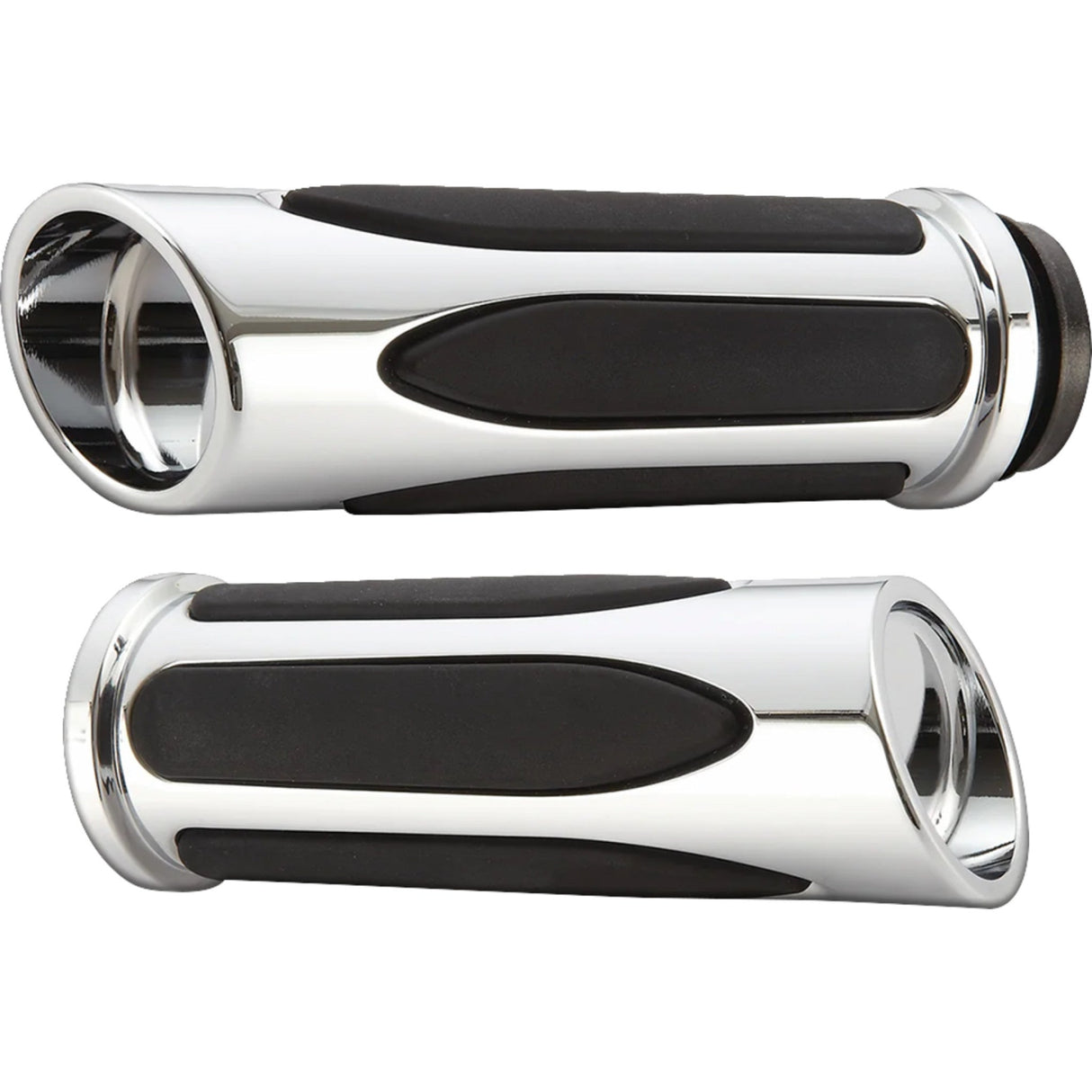 Arlen Ness Deep Cut Comfort Series Grips TBW Chrome - 500-070 For Harley Touring 2023-2026