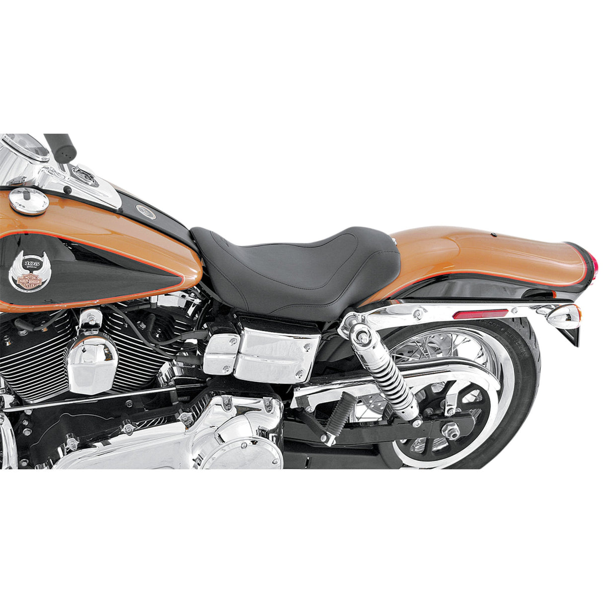 Mustang Tripper™ Synthetic Leather Solo Seat - 76582 For Harley Dyna 2004-2005