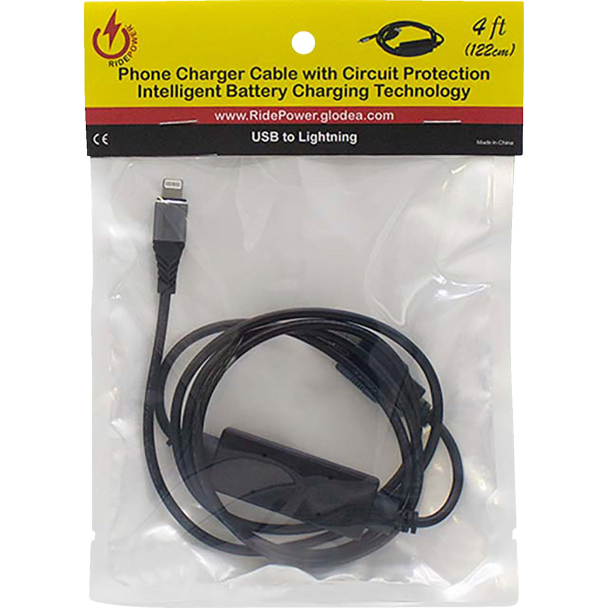 RIDEPOWER 3807-0626 RP1248USBLHT4FT USB to Lightning with Intelligent Electronics Charging Cable USB to Lightning Cable - Charger - Single-End - 4'