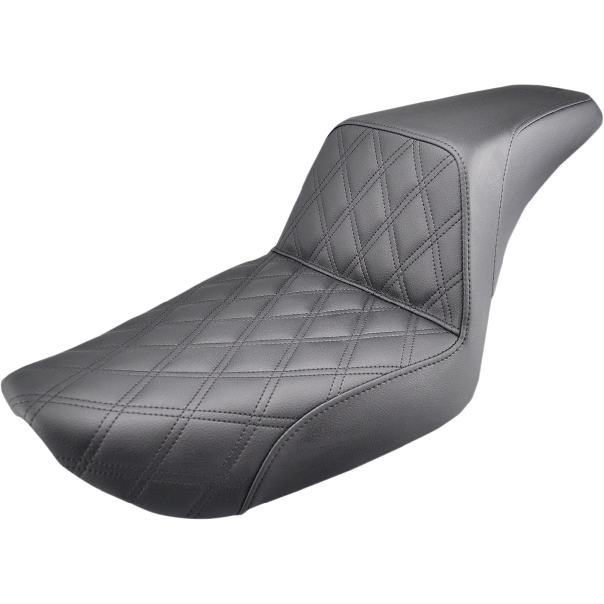 Saddlemen Step-Up Seat — Front Lattice Stitch Black Dyna - 896-04-172 For Harley Dyna 1996-2003