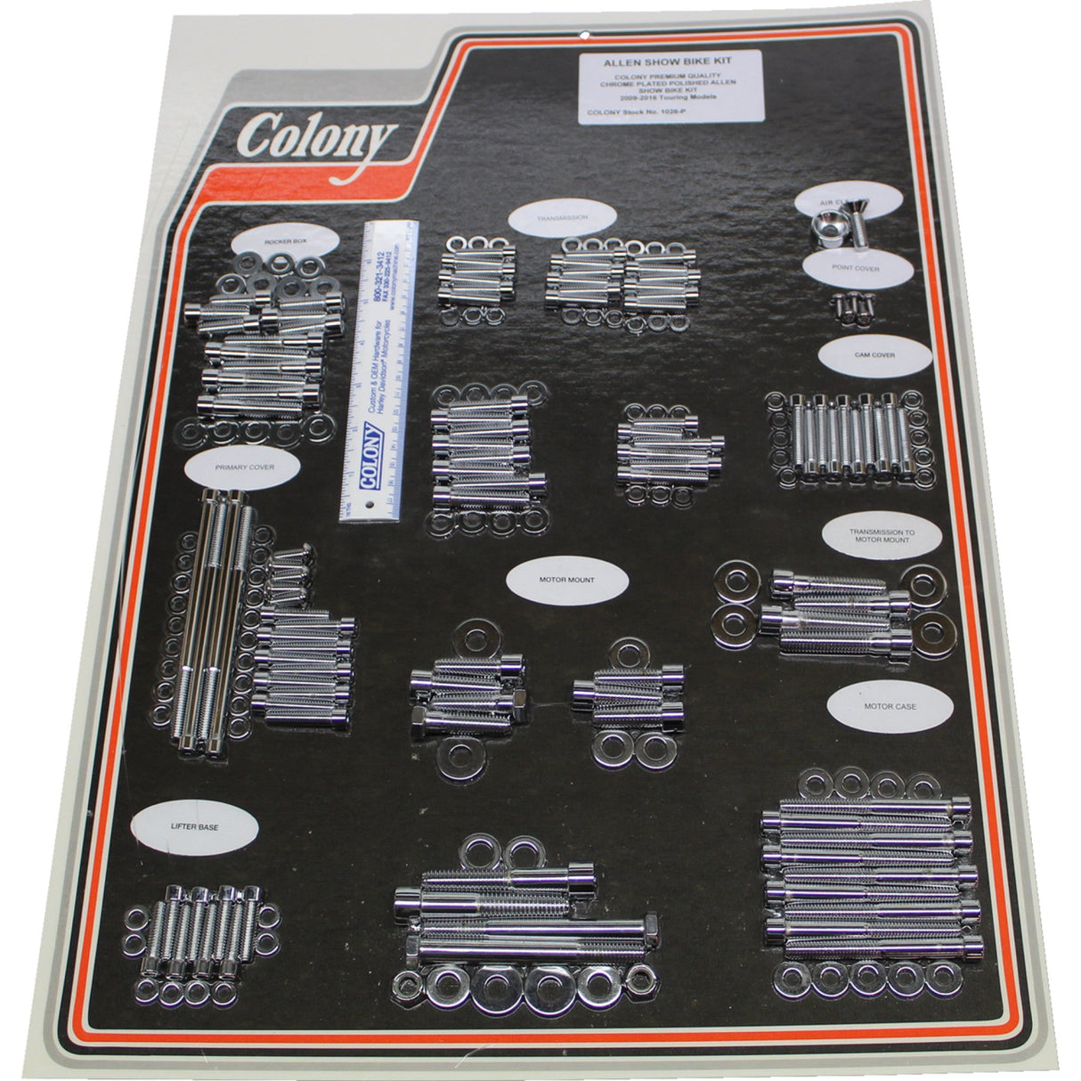 COLONY 2401-1117 1026-P Engine Bolt Kit Bolt Kit - Engine - Chrome