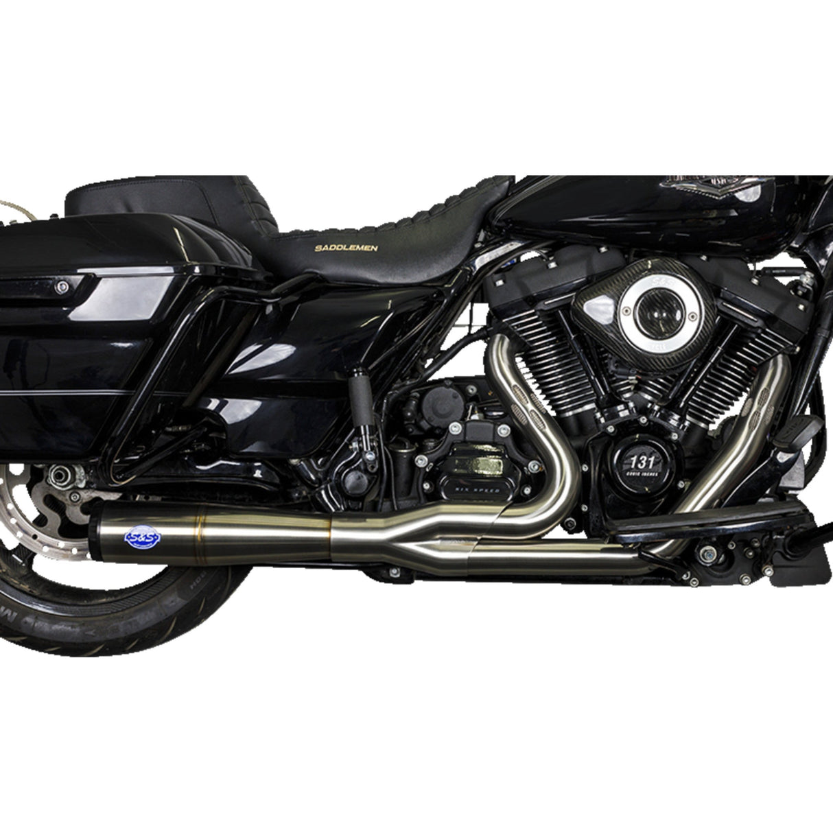 S&S Cycle 2-Into-1 Diamondback Exhaust System Stainless Steel Race Only - 550-1000 For Harley Touring 2017-2026